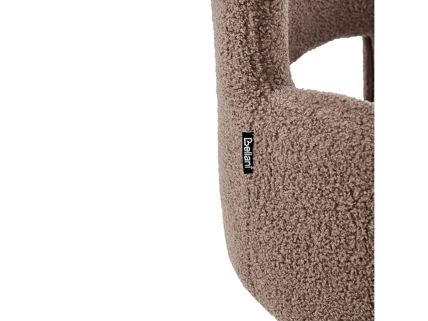 Polsterstuhl 2er Set Bouclé braun mit Armlehnen schwarze Metallbeine Sanilac