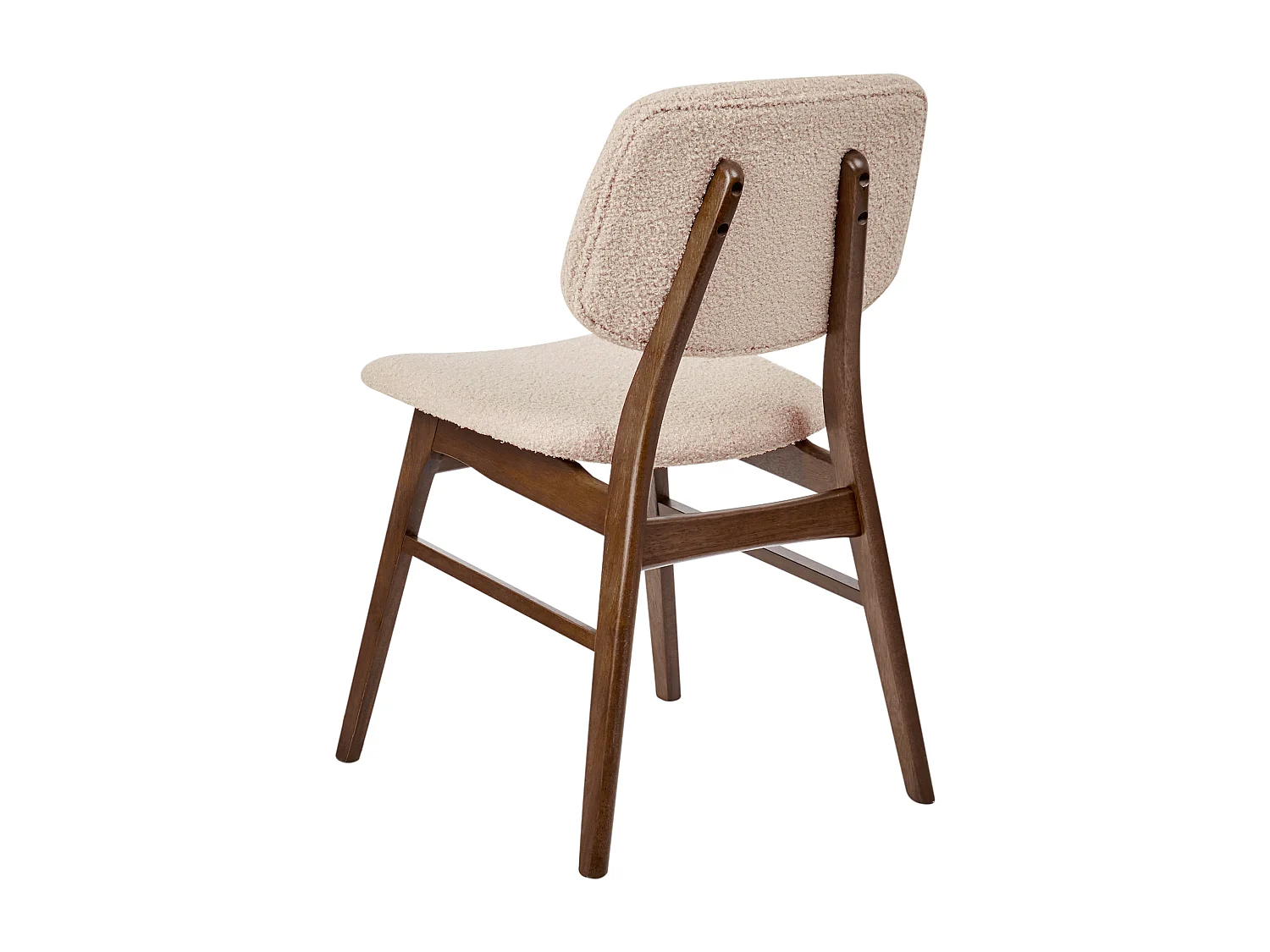 Lot de 2 chaises de salle à manger ELAINE Bois Marron foncé/beige