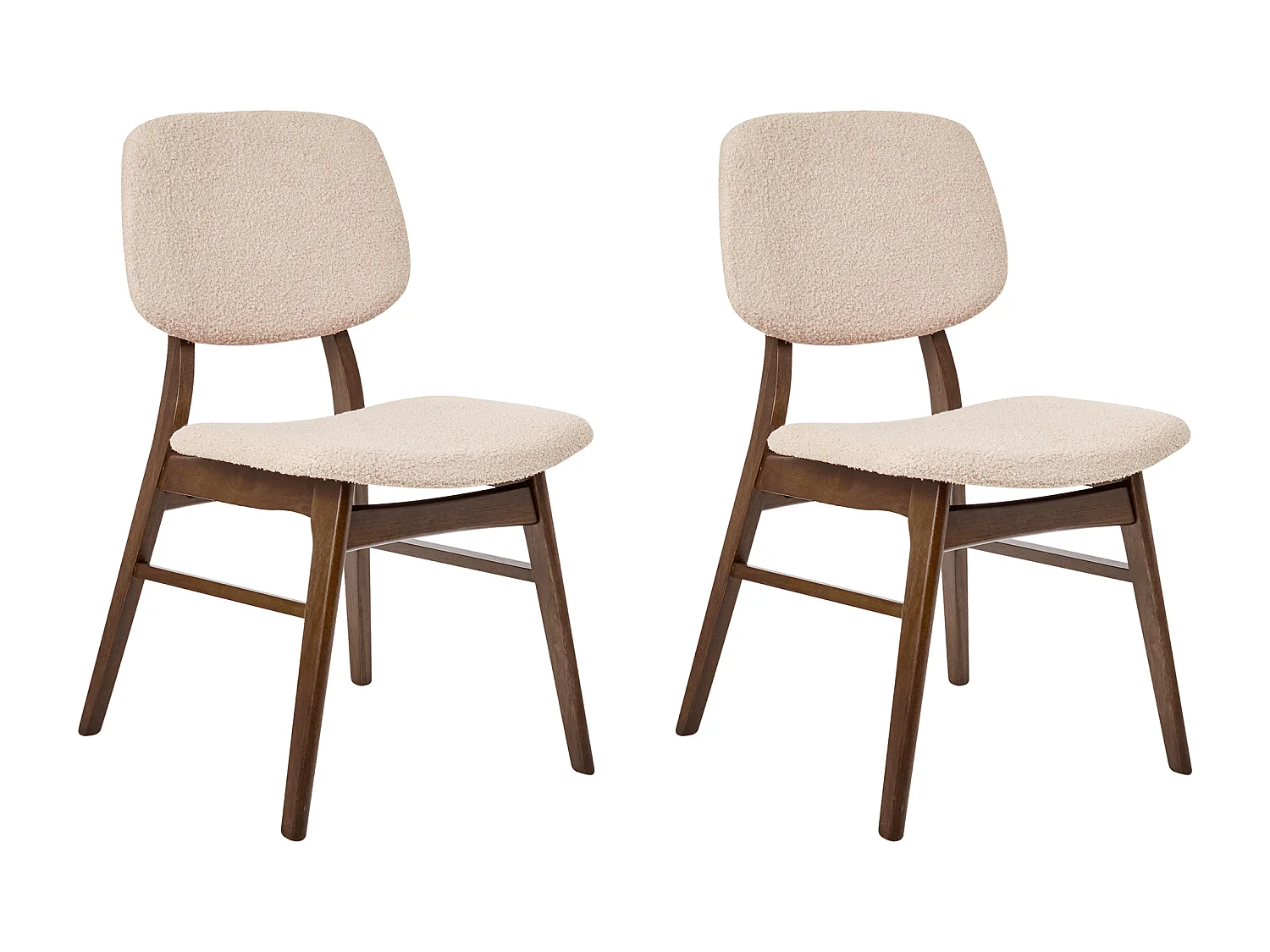 Lot de 2 chaises de salle à manger ELAINE Bois Marron foncé/beige