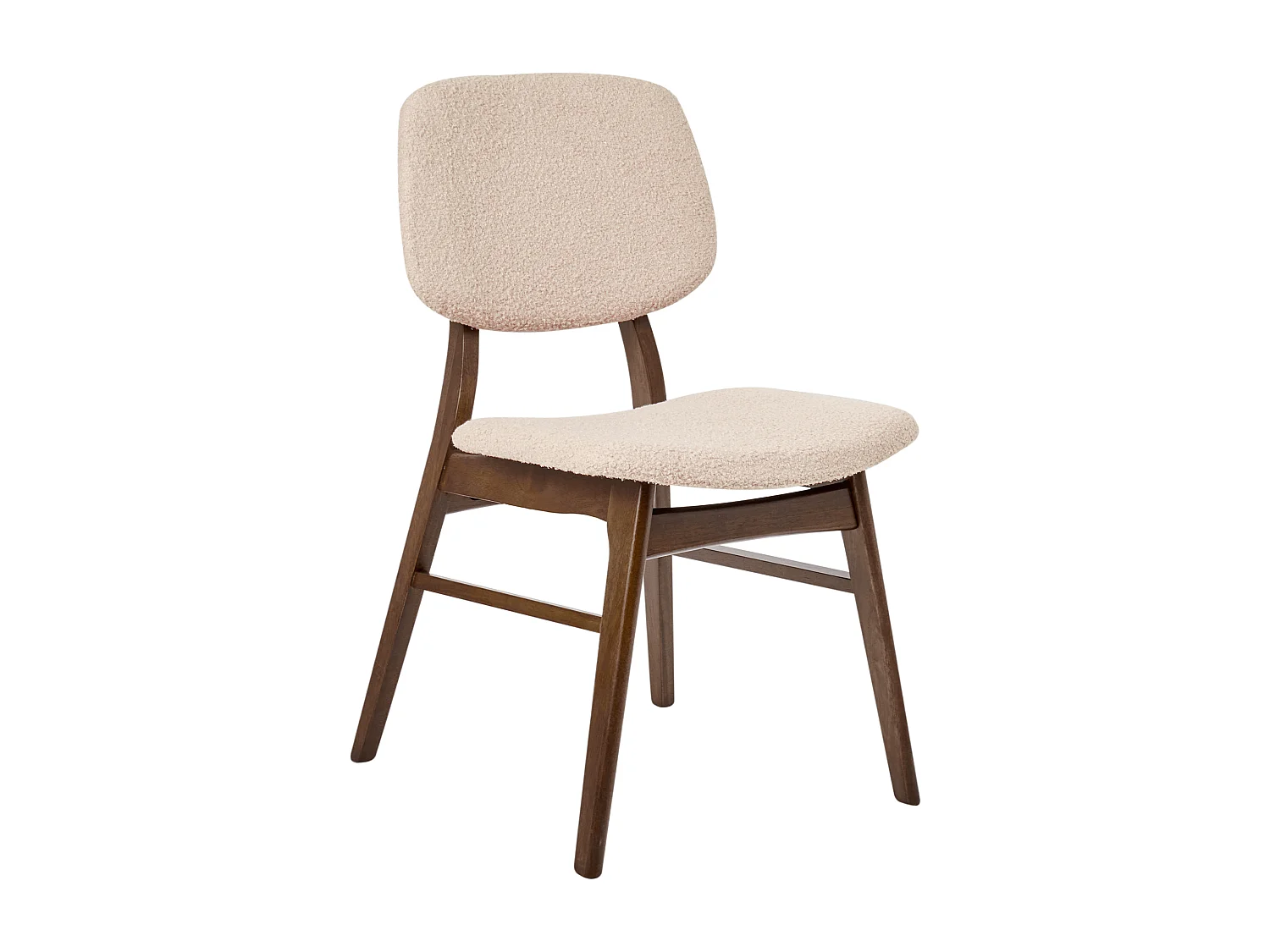 Lot de 2 chaises de salle à manger ELAINE Bois Marron foncé/beige