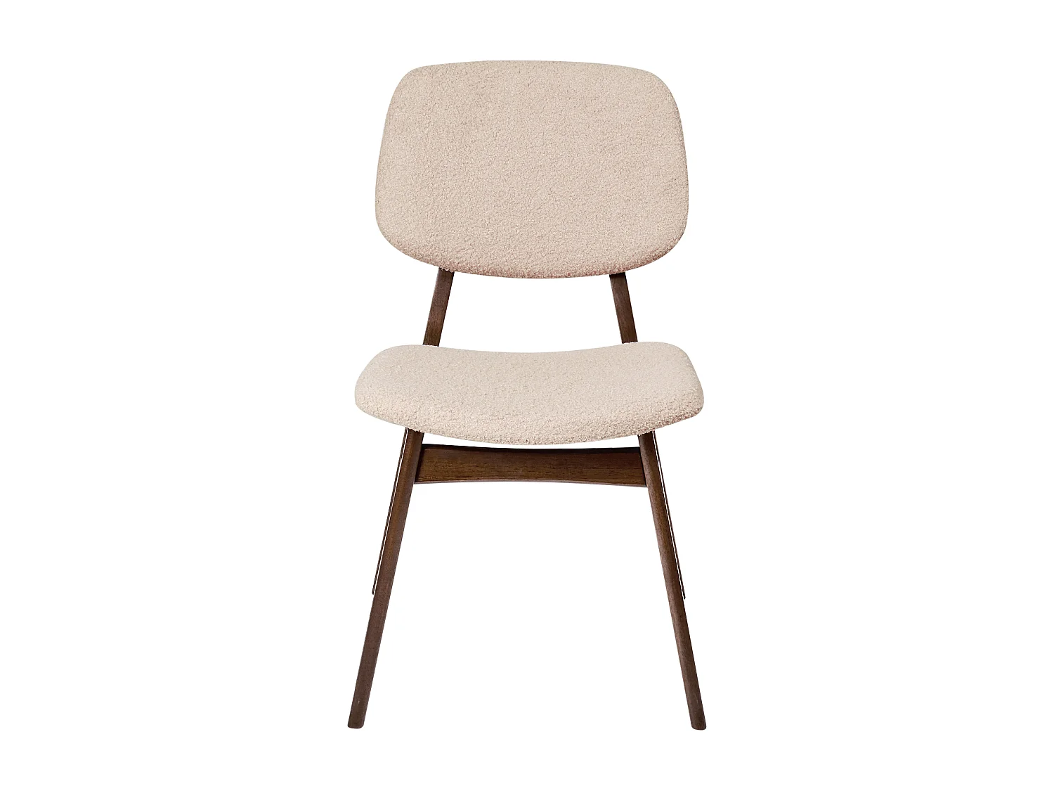 Lot de 2 chaises de salle à manger ELAINE Bois Marron foncé/beige