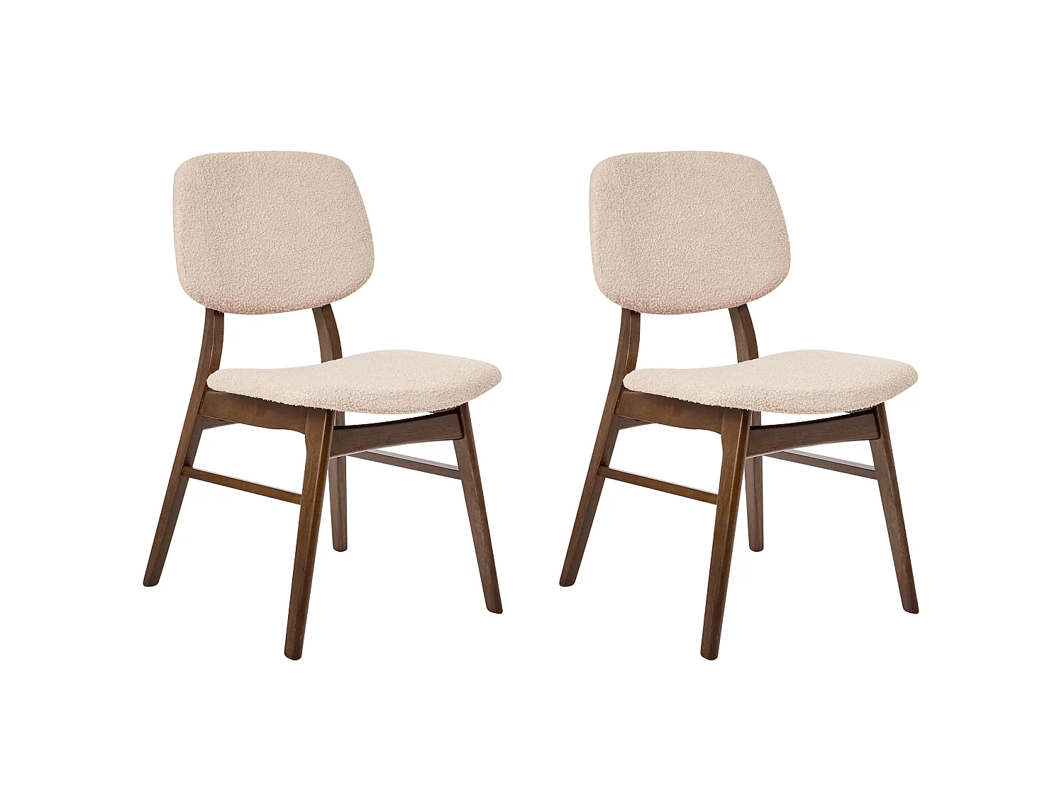 Lot de 2 chaises de salle à manger ELLA Bois Marron foncé/beige