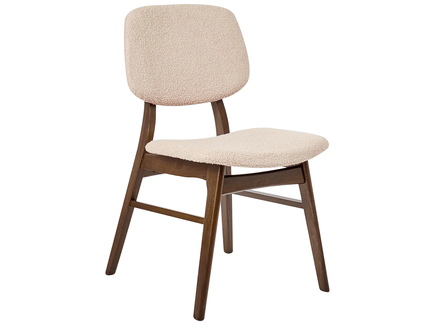 Lot de 2 chaises de salle à manger ELLA Bois Marron foncé/beige