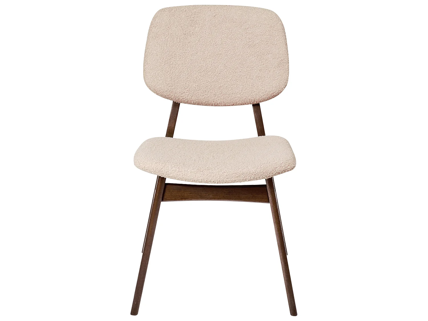 Lot de 2 chaises de salle à manger ELLA Bois Marron foncé/beige