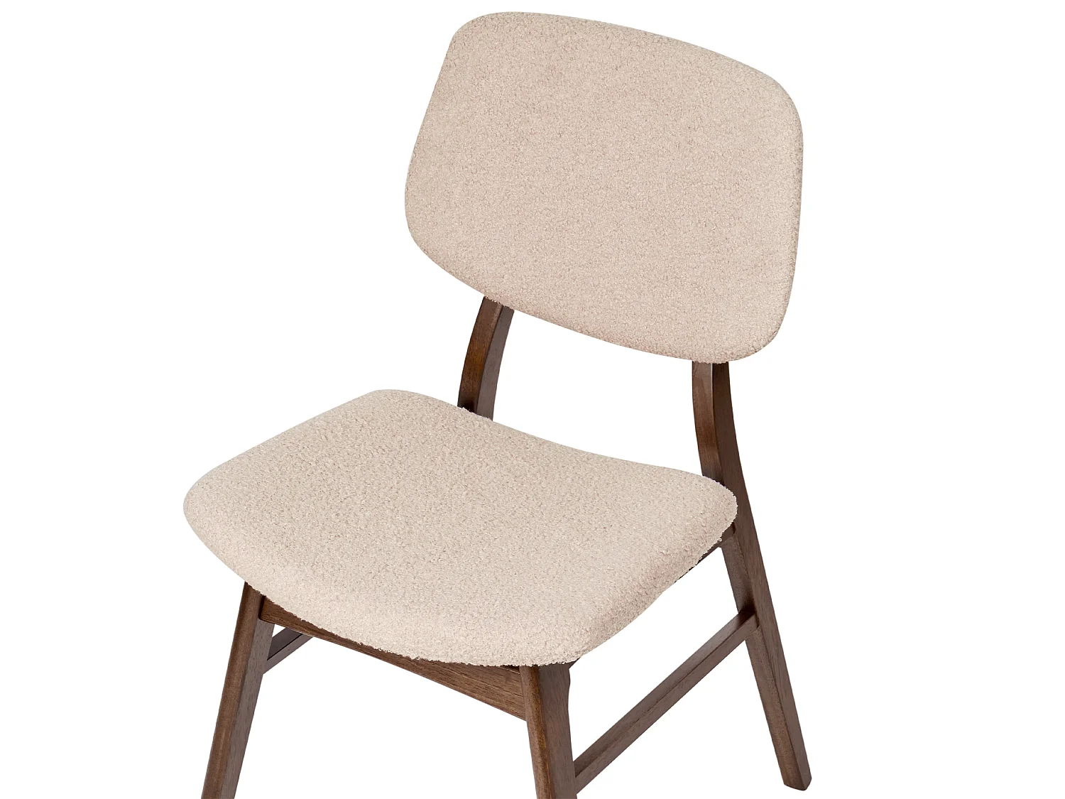 Lot de 2 chaises de salle à manger ELLA Bois Marron foncé/beige