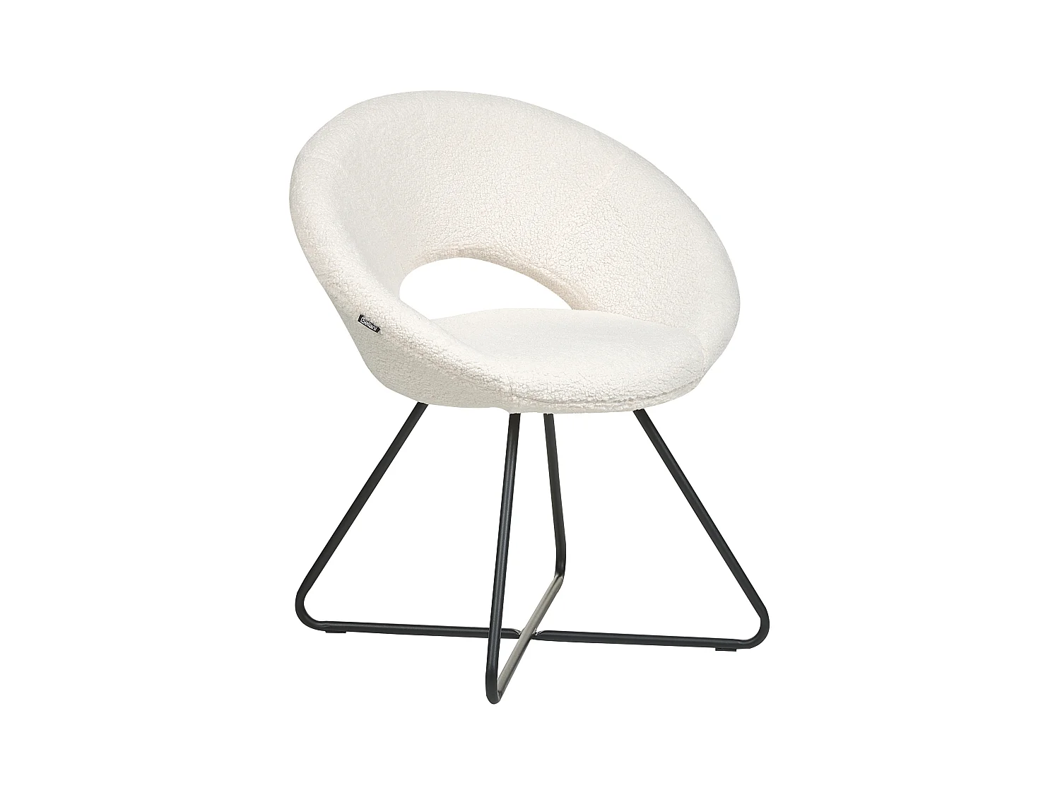 Chaise de salle à manger RACHEL Bouclé Blanc