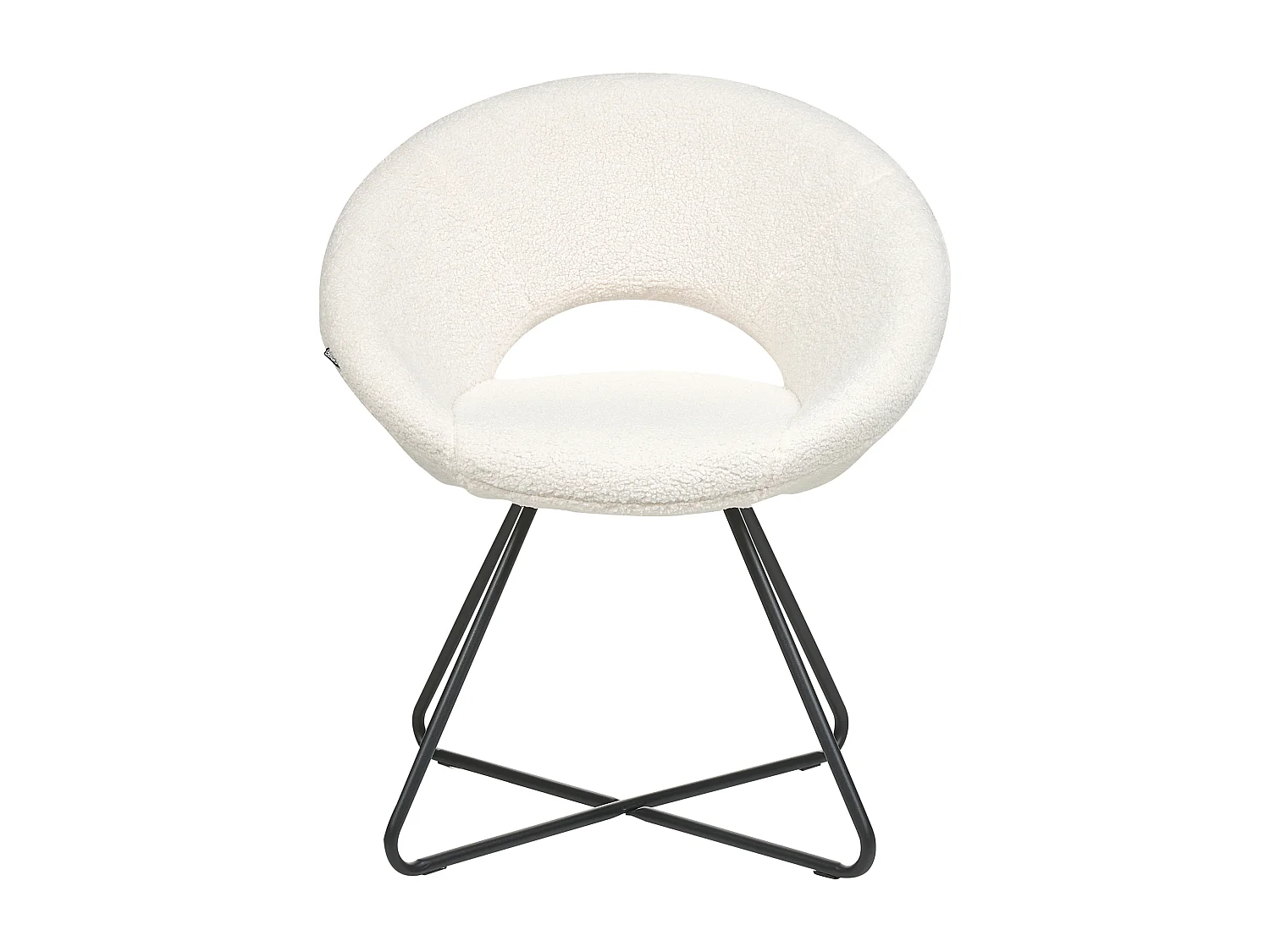 Chaise de salle à manger RACHEL Bouclé Blanc