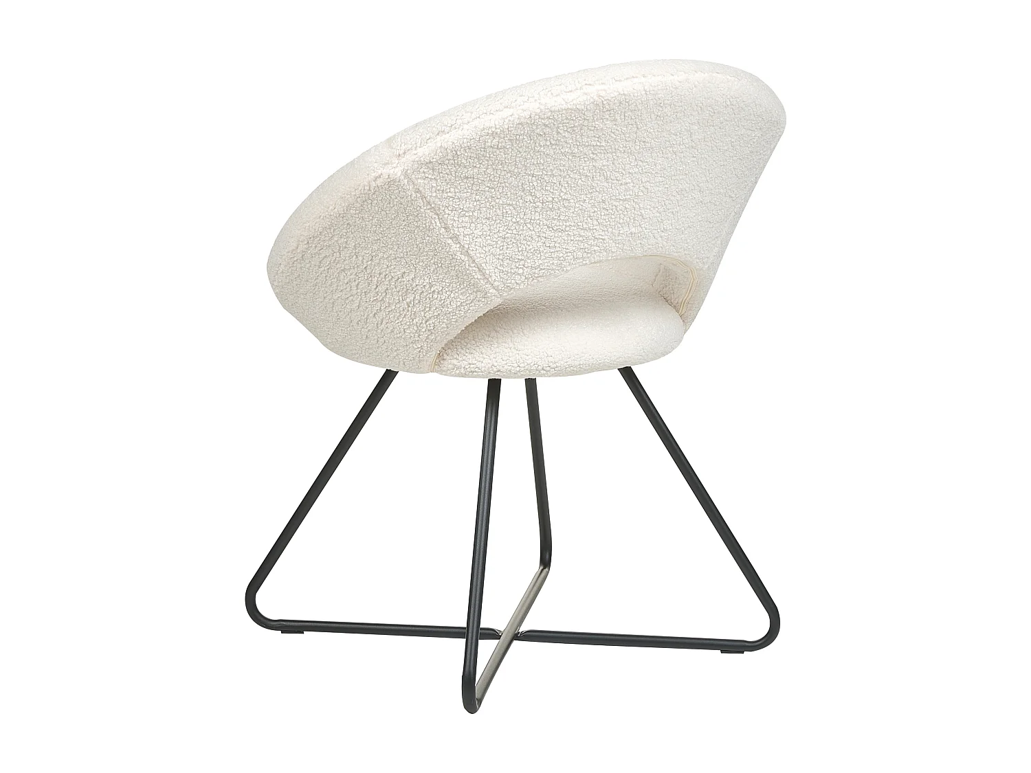 Chaise de salle à manger RACHEL Bouclé Blanc