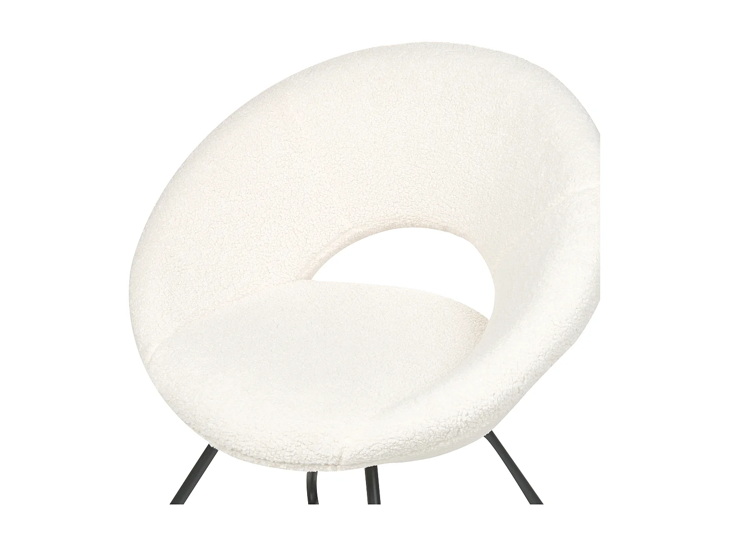 Chaise de salle à manger RACHEL Bouclé Blanc