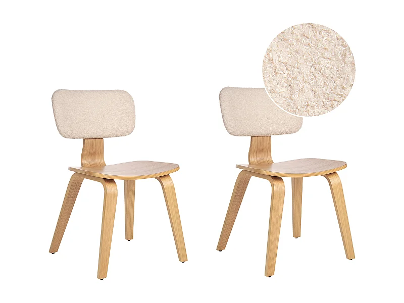 Lot de 2 chaises de salle à manger LUCINDA Bois Marron clair