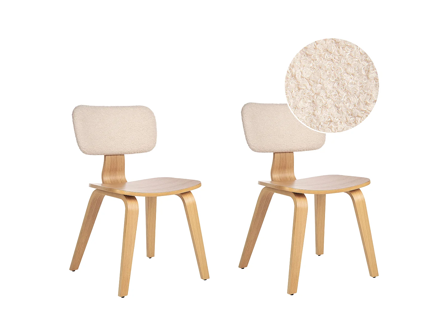 Lot de 2 chaises de salle à manger LUCINDA Bois Marron clair