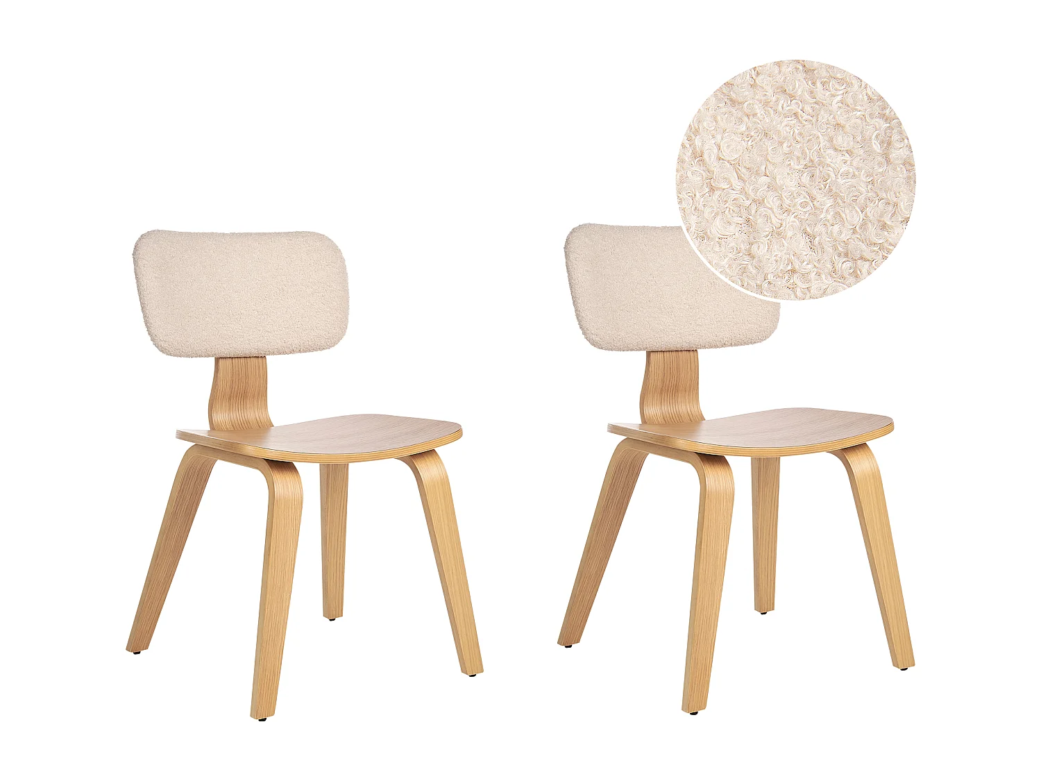 Set van 2 eetkamerstoelen LUCINDA Hout Lichte houtkleur