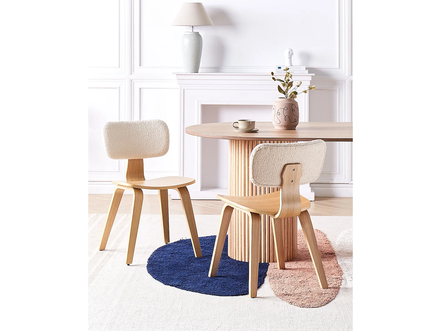 Lot de 2 chaises de salle à manger LUCINDA Bois Marron clair