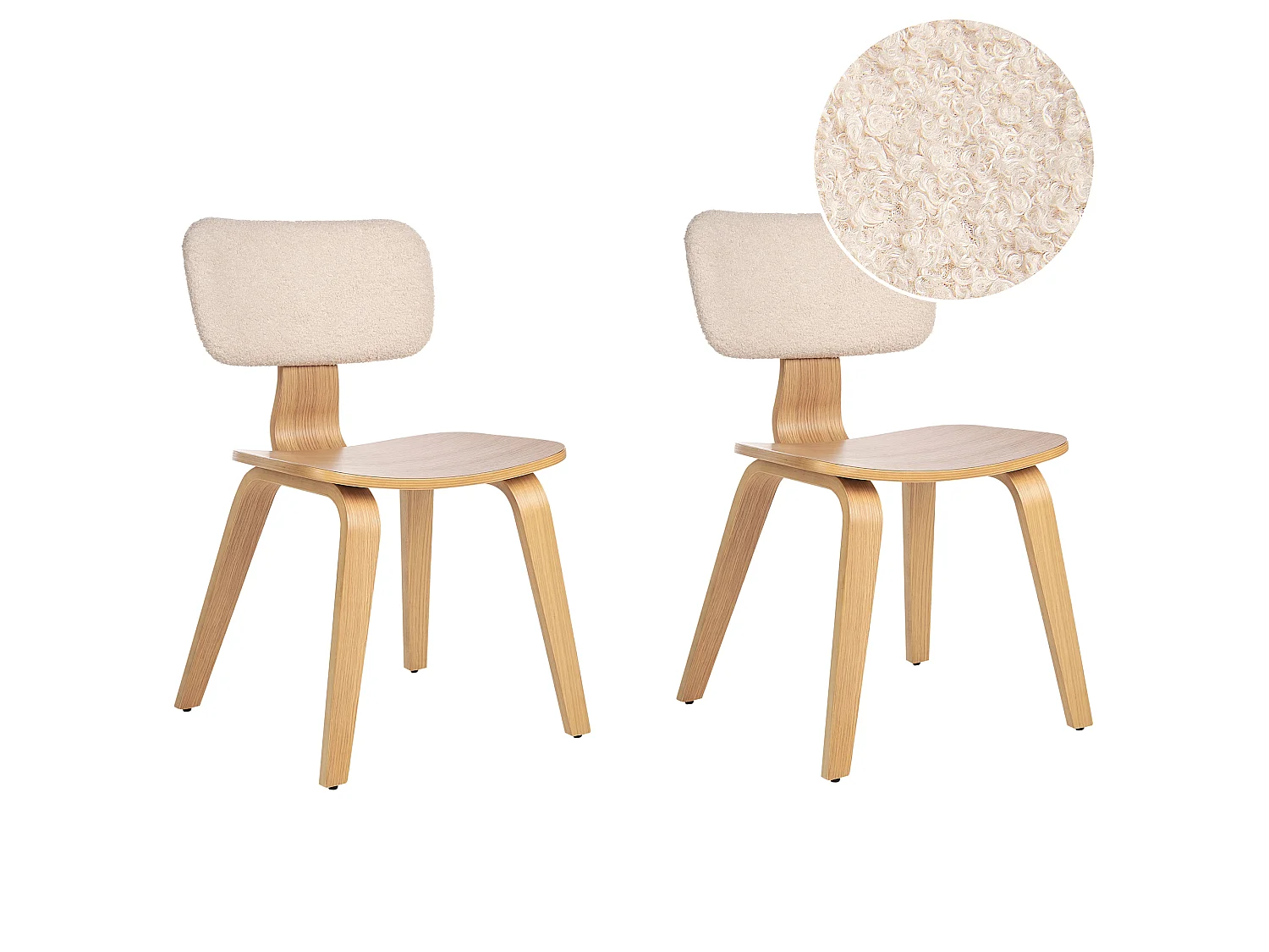 Lot de 2 chaises de salle à manger LUCINDA Bois Marron clair