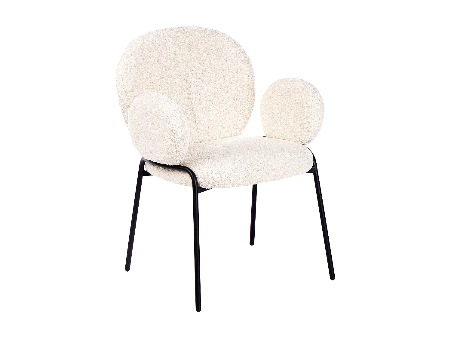 Set van 2 eetkamerstoelen ELY Bouclé Gebroken wit