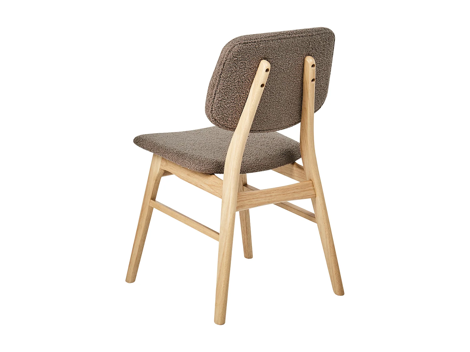 Lot de 2 chaises de salle à manger ELAINE Bois Marron clair/taupe
