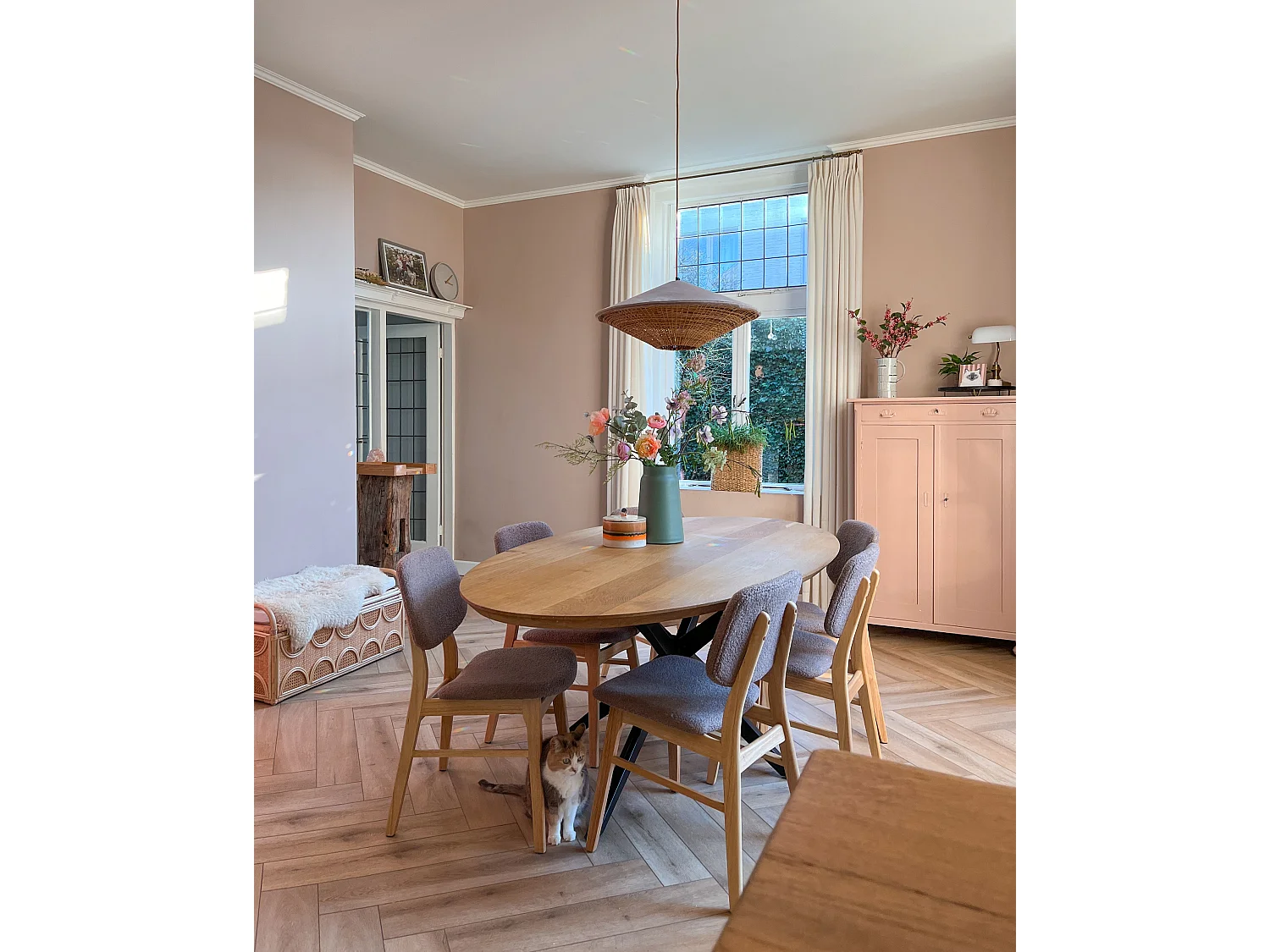 Set of 2 Dining Chairs ELAINE Boucle Light Brown/ Taupe