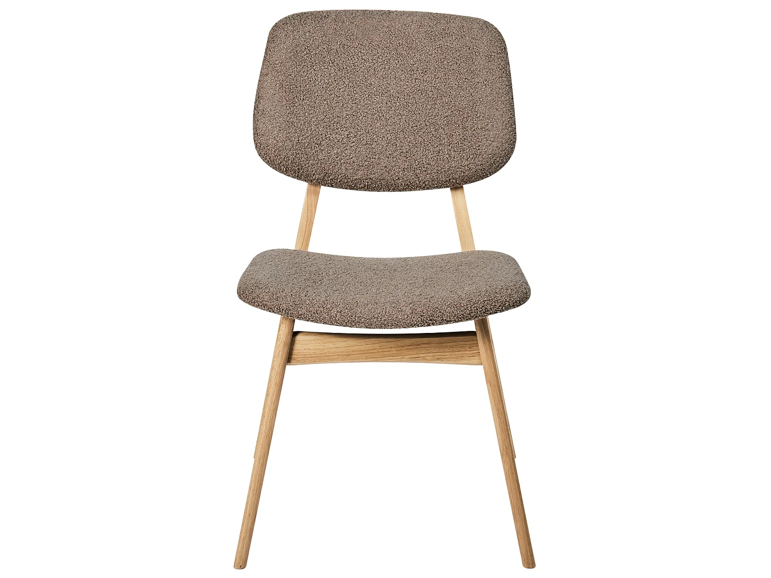Set of 2 Dining Chairs ELAINE Boucle Light Brown/ Taupe