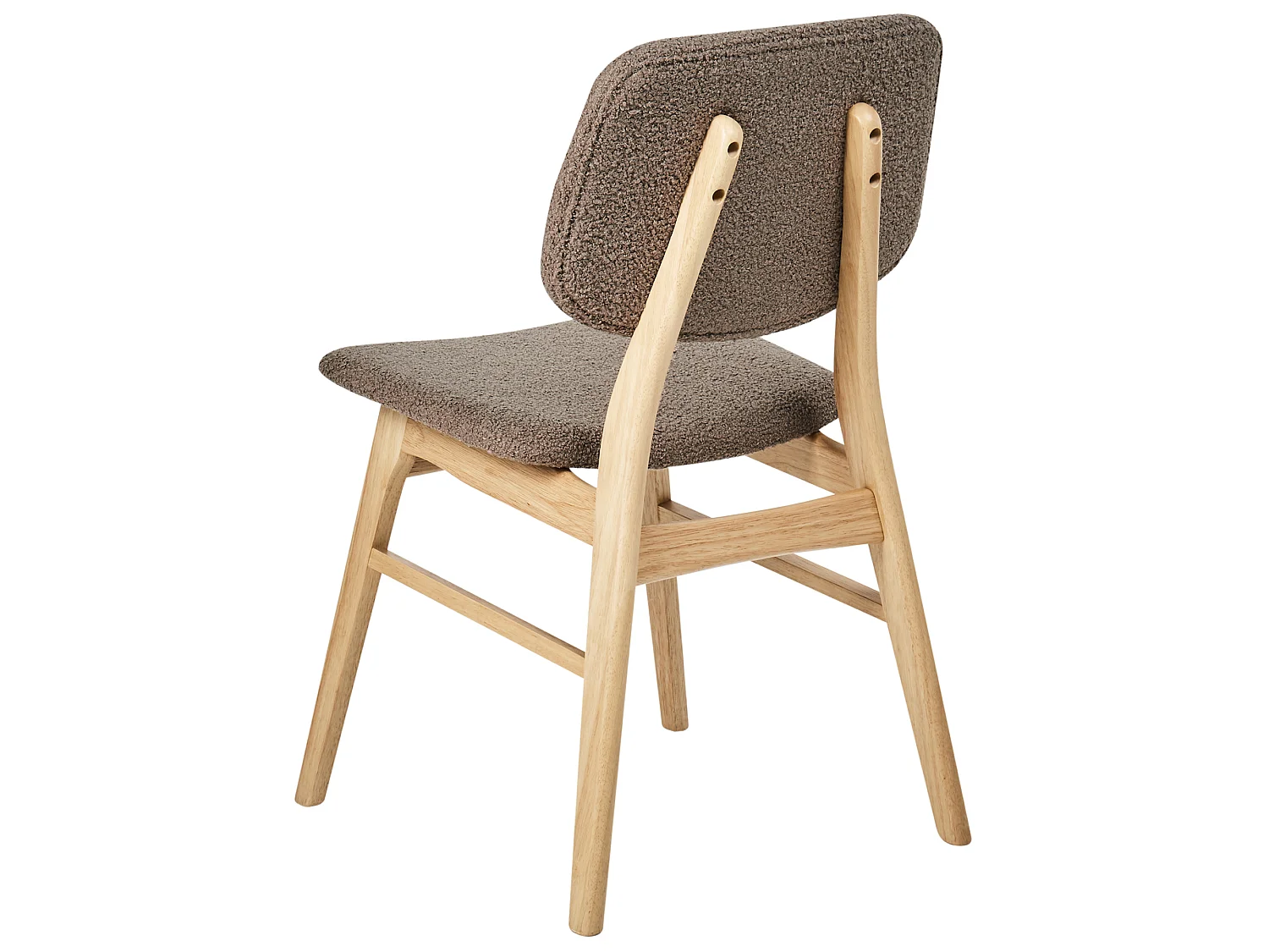 Set of 2 Dining Chairs ELAINE Boucle Light Brown/ Taupe