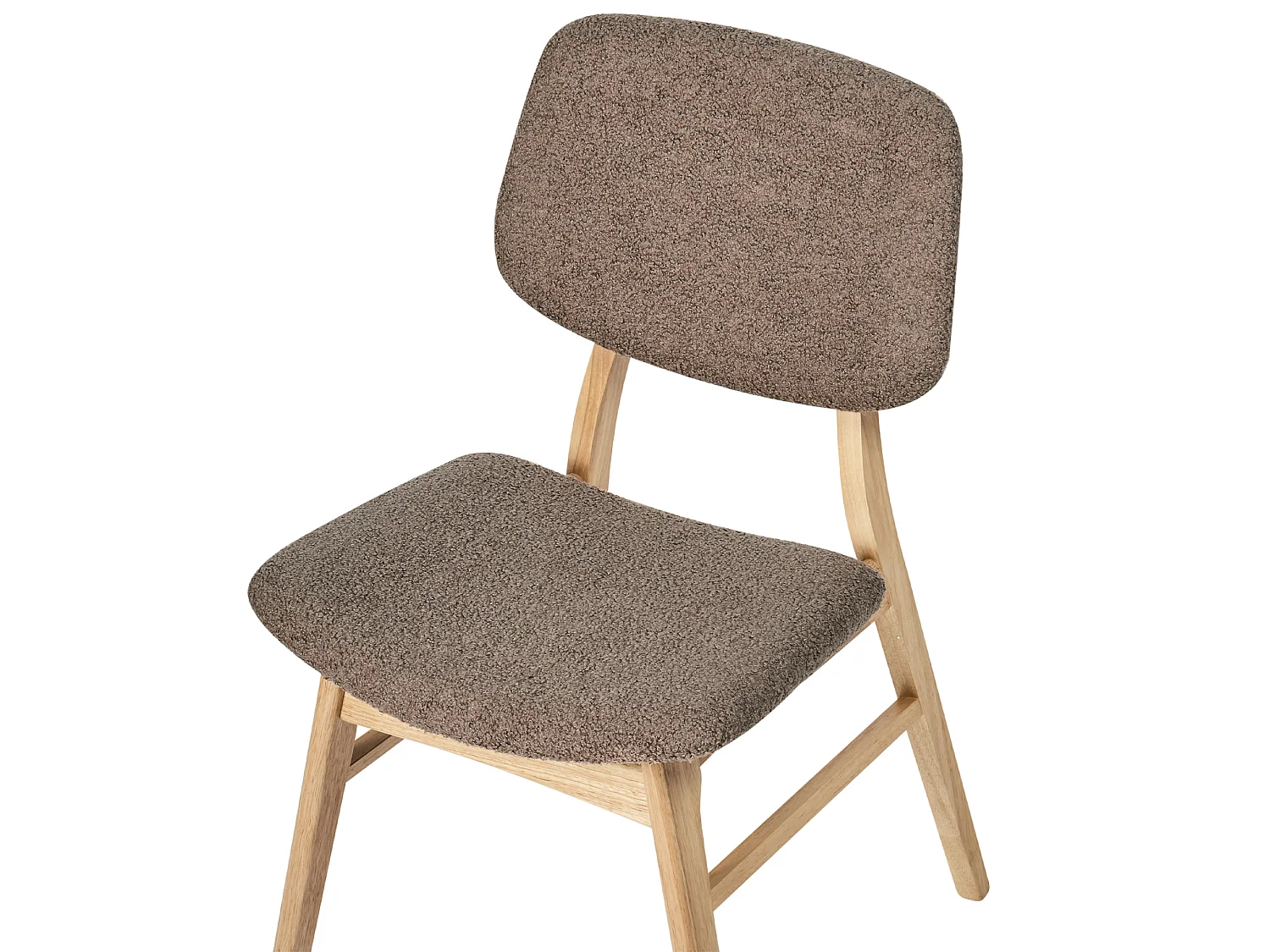 Set of 2 Dining Chairs ELAINE Boucle Light Brown/ Taupe