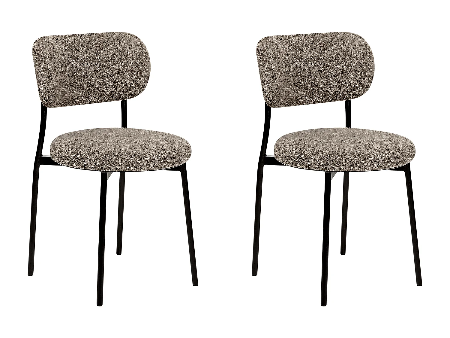 Lot de 2 chaises de salle à manger CASEY Bouclé Taupe