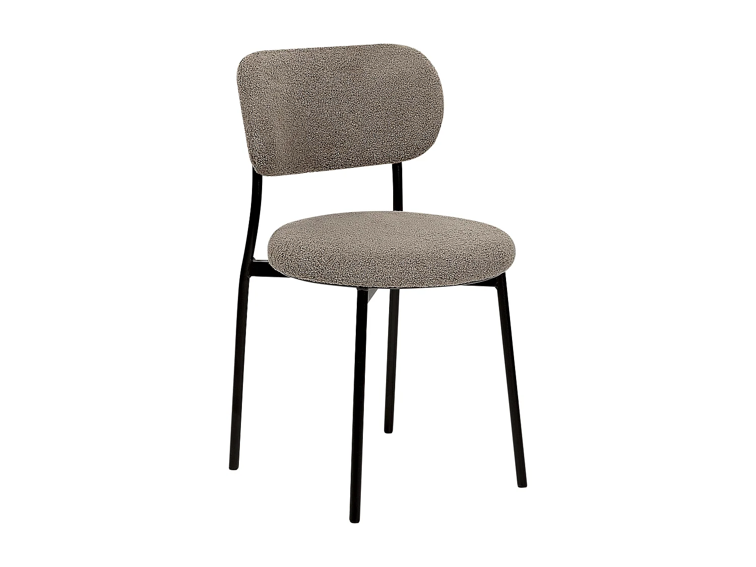 Lot de 2 chaises de salle à manger CASEY Bouclé Taupe