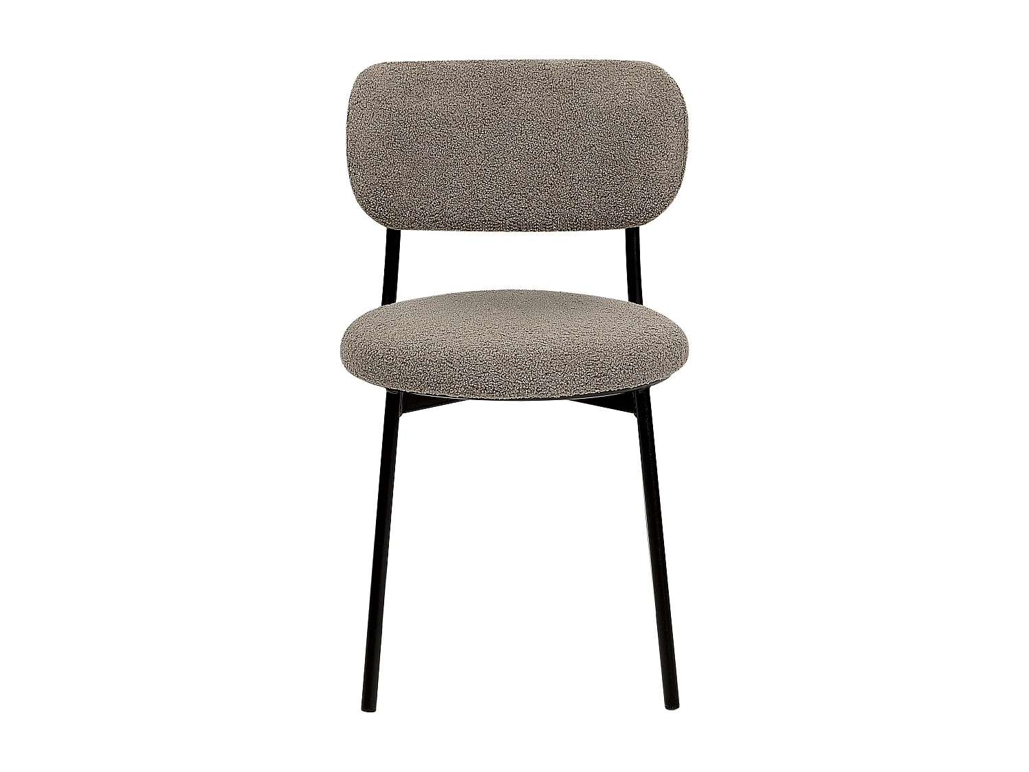 Lot de 2 chaises de salle à manger CASEY Bouclé Taupe