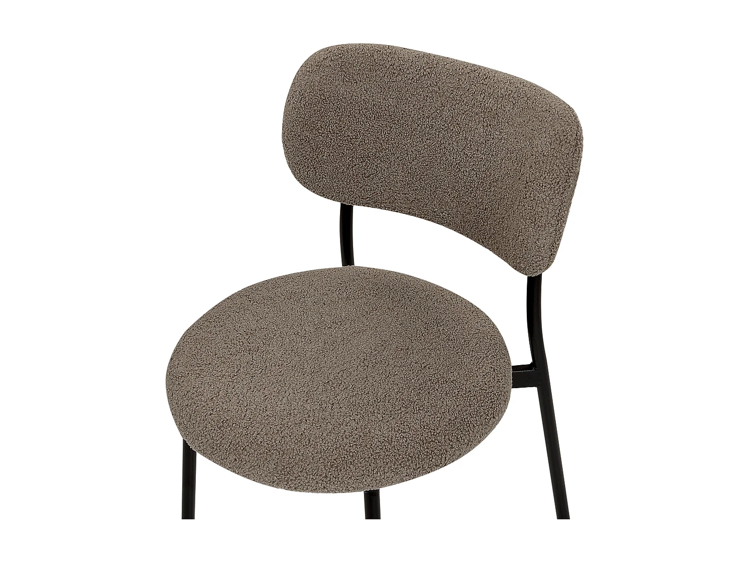 Lot de 2 chaises de salle à manger CASEY Bouclé Taupe