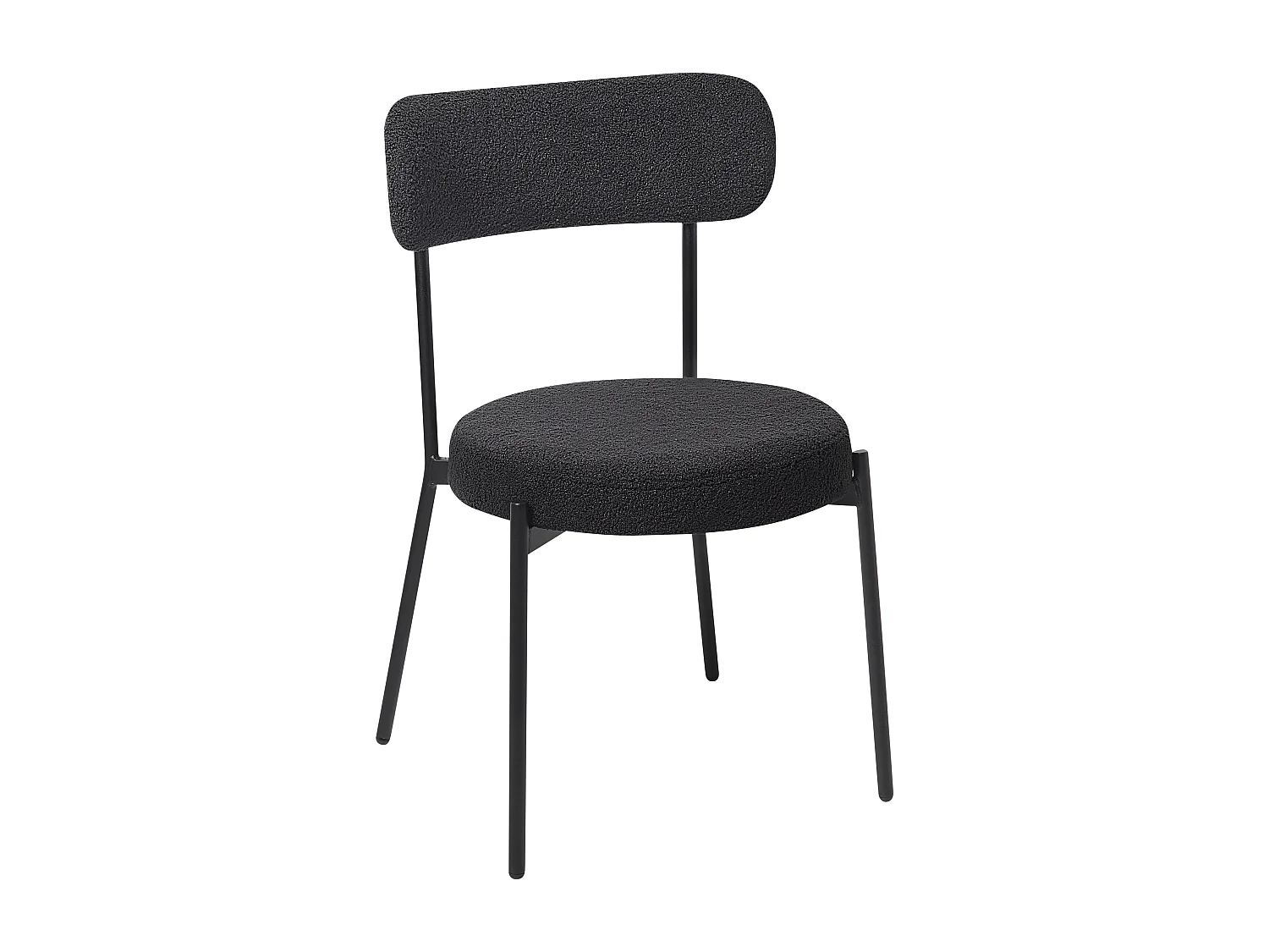 Lot de 2 chaises de salle à manger ALLISON Bouclé Noir