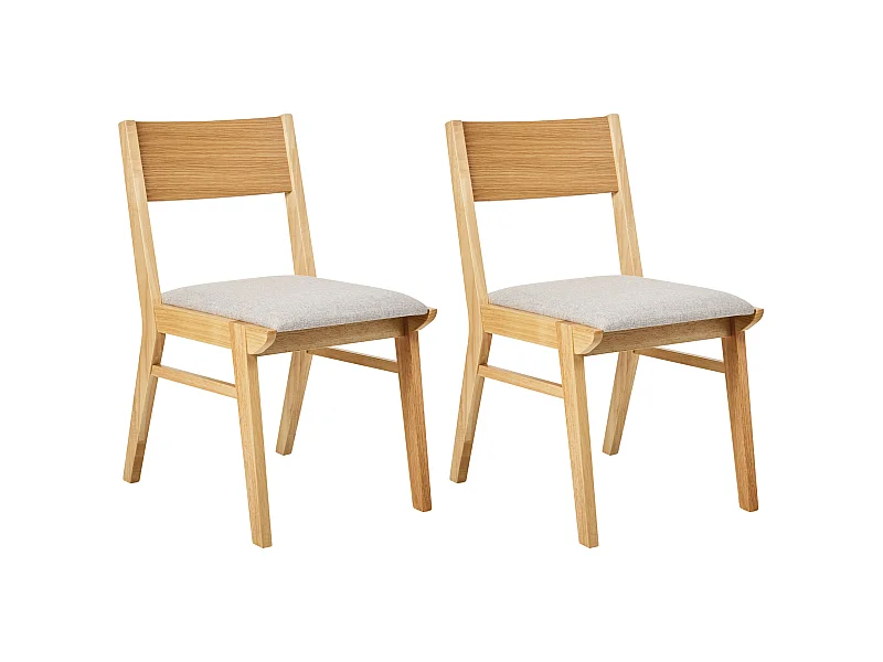 Zestaw 2 krzeseł do jadalni ENOLA Drewno Jasnoszary