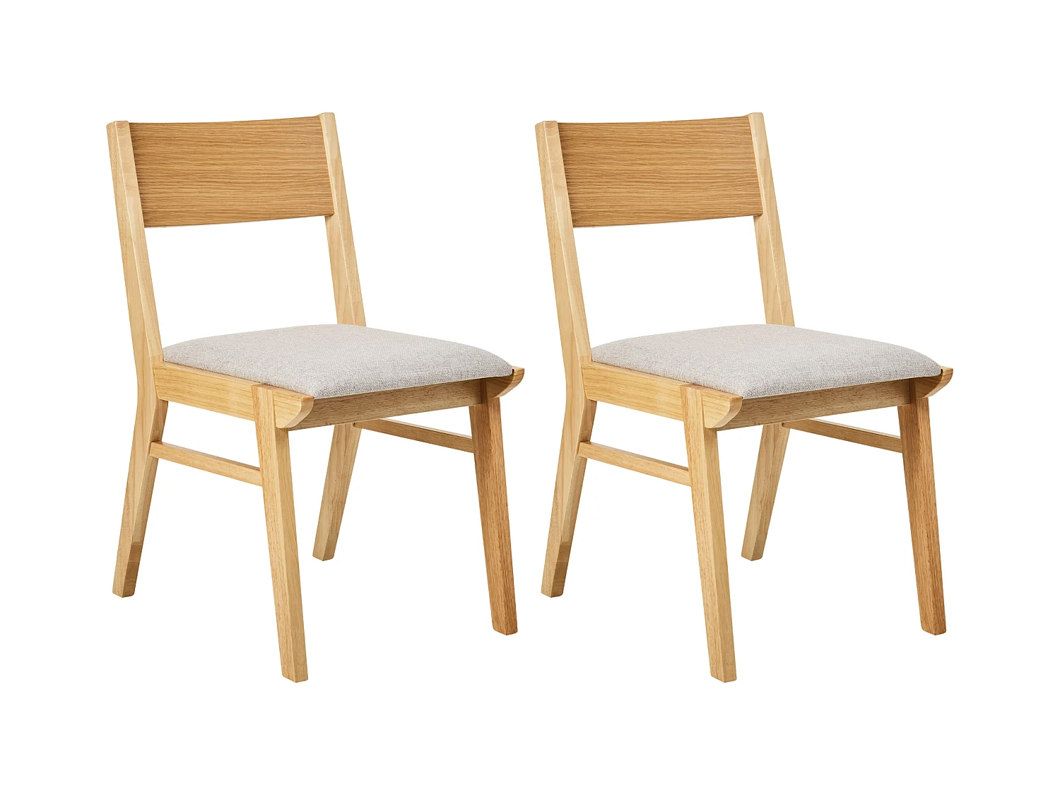 Set van 2 eetkamerstoelen ENOLA Hout Lichtgrijs