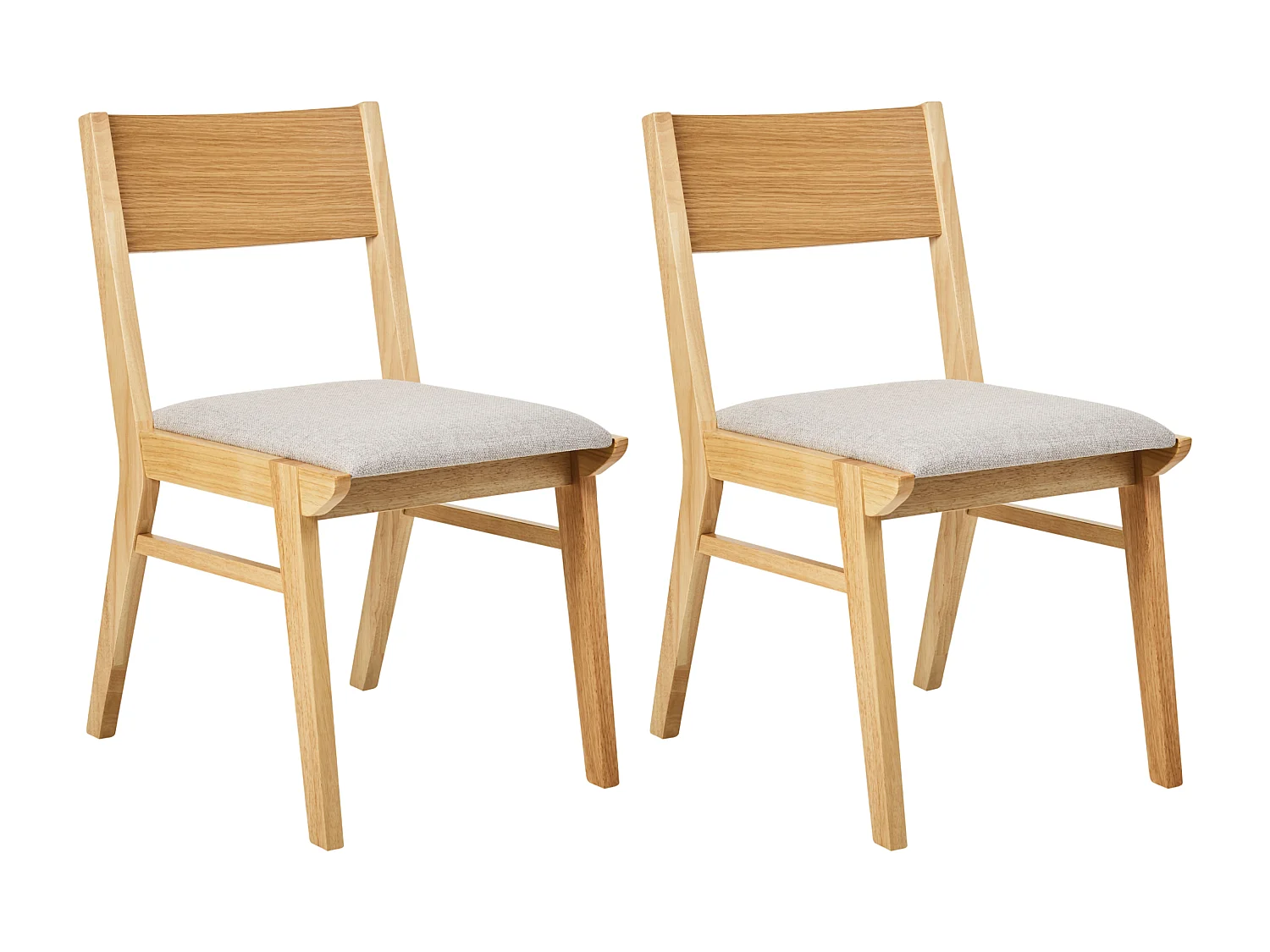 Esszimmerstuhl 2er Set ENOLA Holz Hellgrau