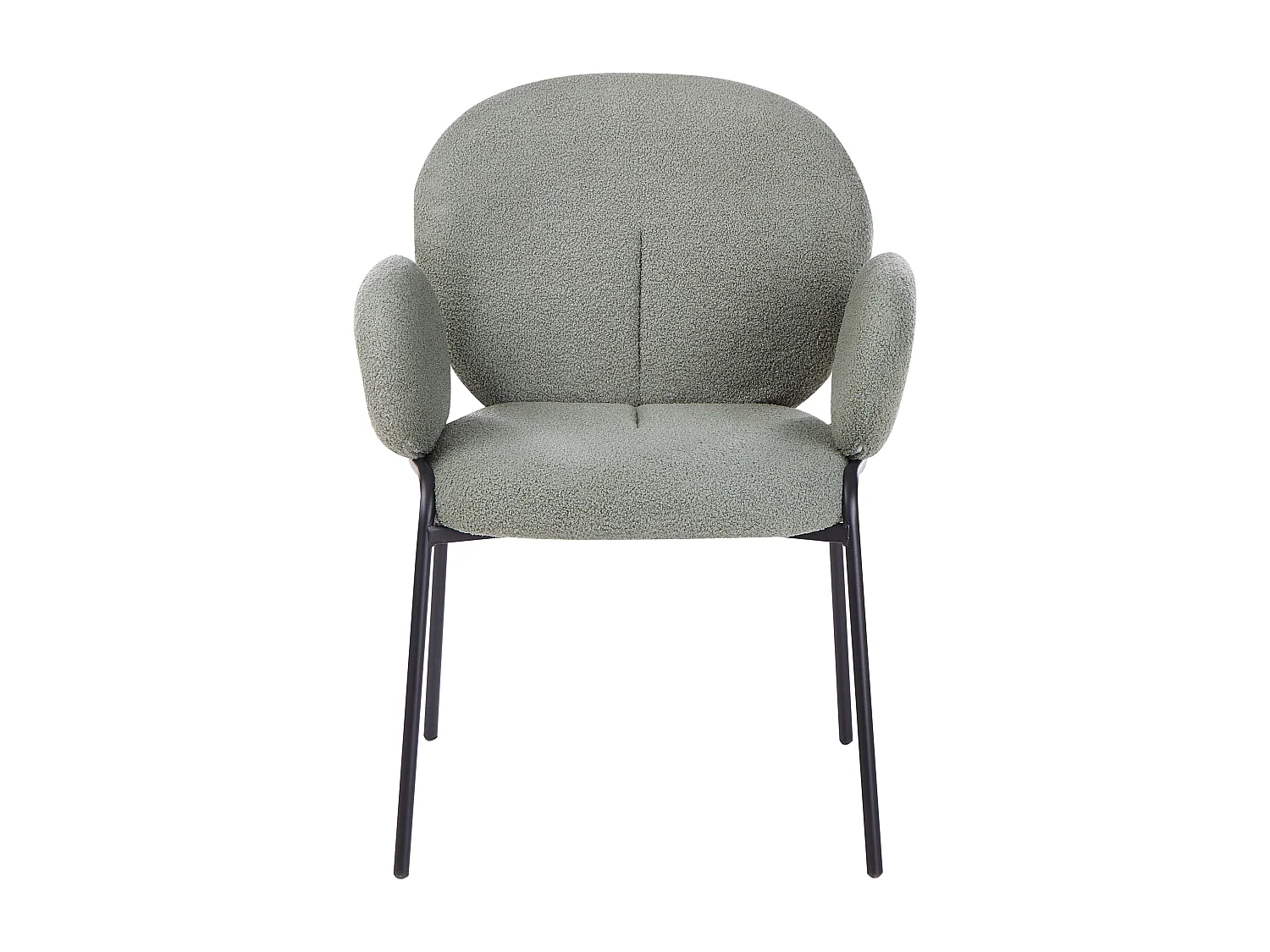 Lot de 2 chaises de salle à manger ELY Bouclé Vert clair