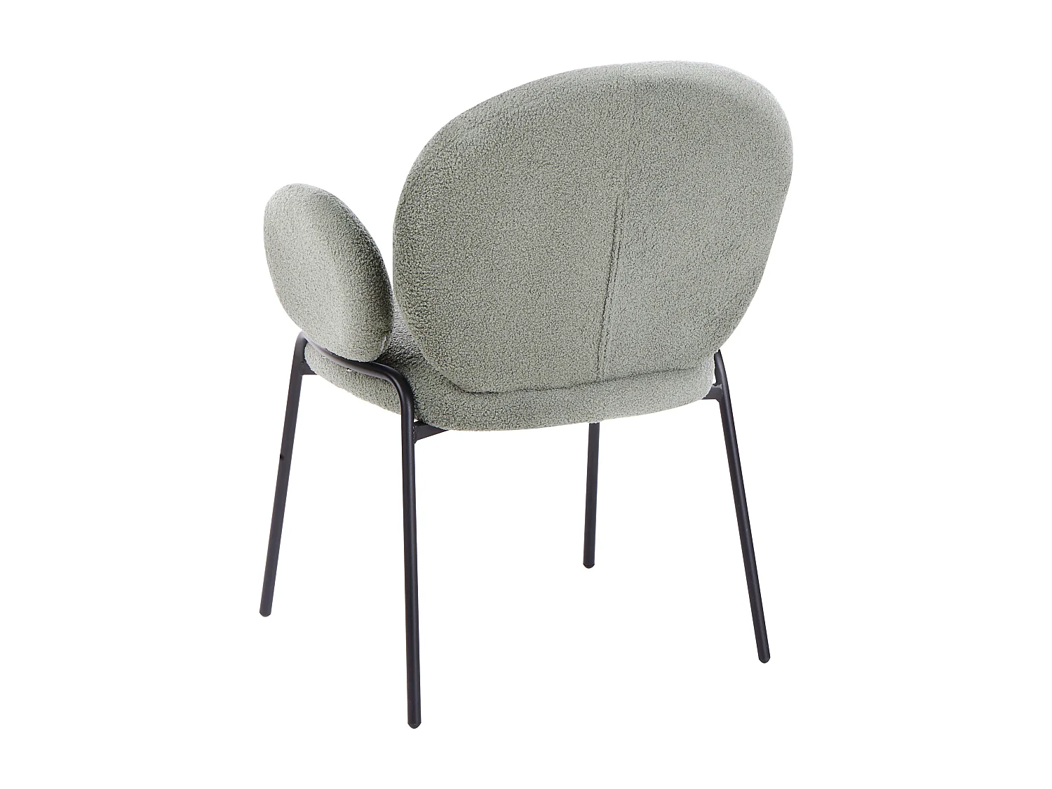Lot de 2 chaises de salle à manger ELY Bouclé Vert clair
