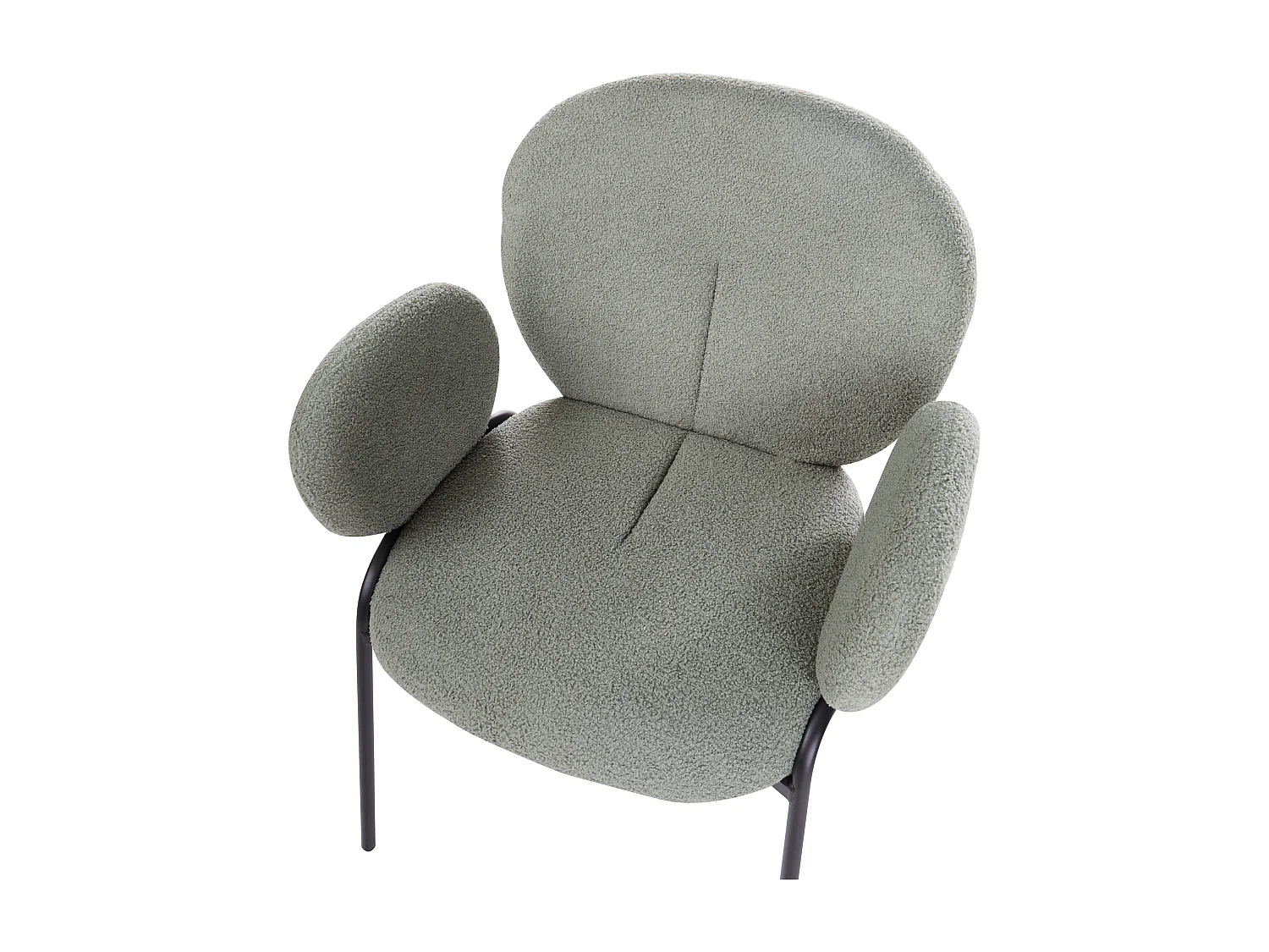 Lot de 2 chaises de salle à manger ELY Bouclé Vert clair