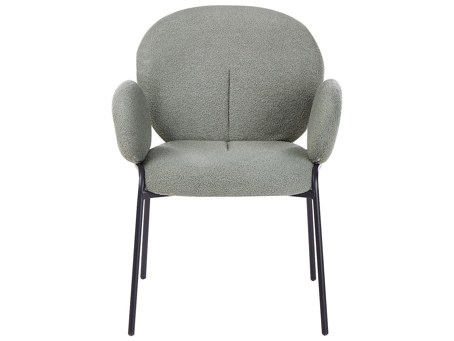 Lot de 2 chaises de salle à manger ELY Bouclé Vert clair