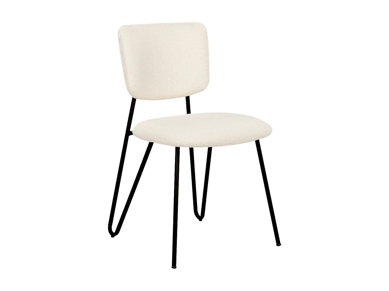 Lot de 2 chaises de salle à manger NELKO Bouclé Blanc cassé