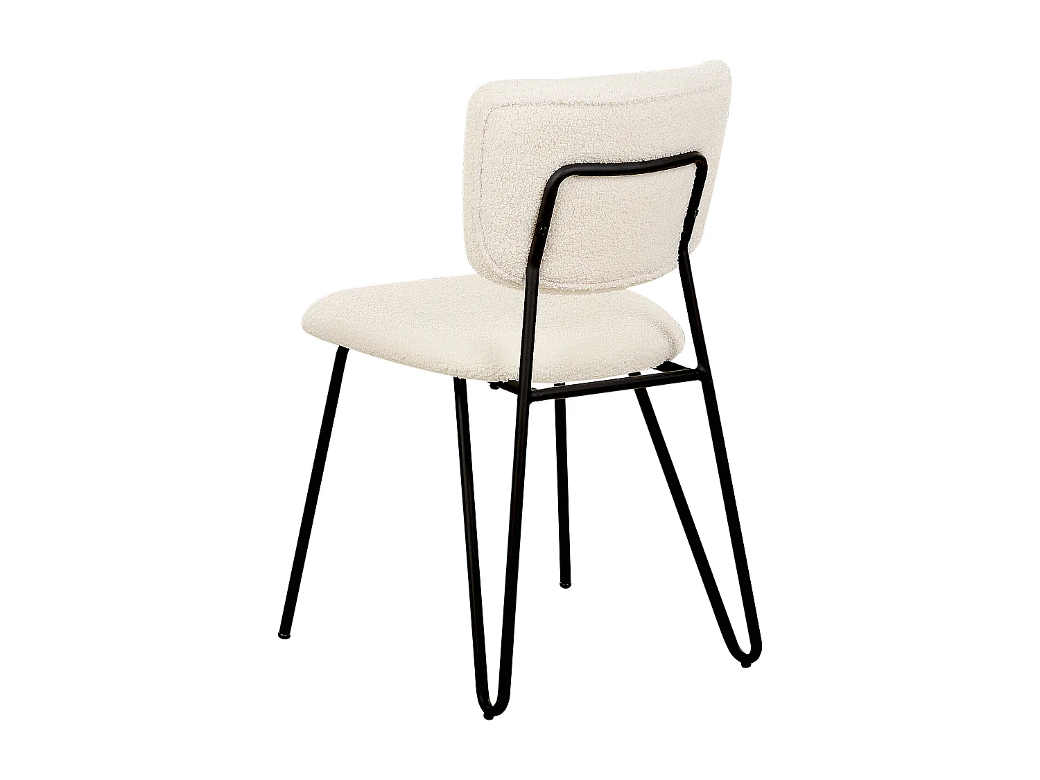 Lot de 2 chaises de salle à manger NELKO Bouclé Blanc cassé