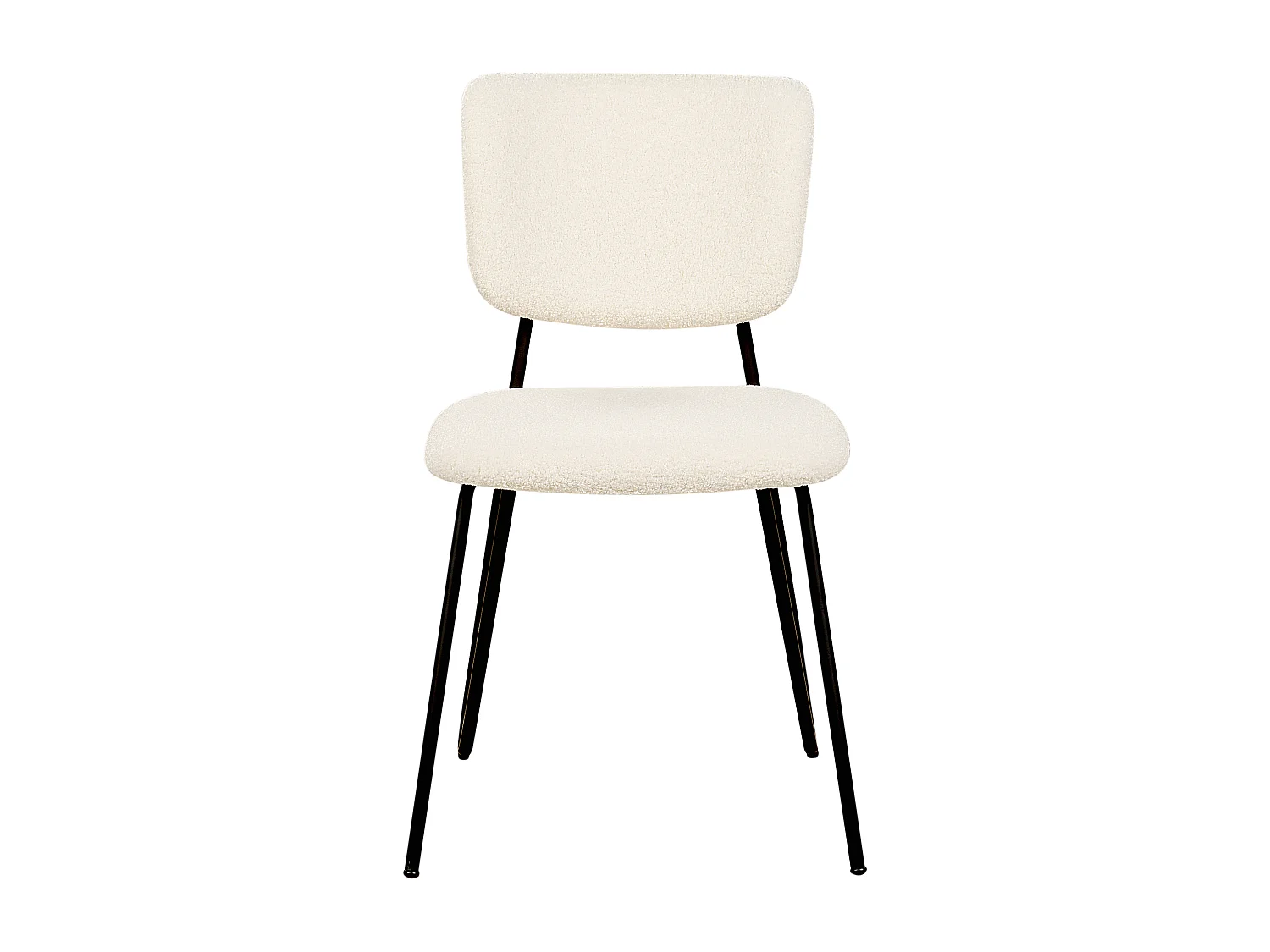 Lot de 2 chaises de salle à manger NELKO Bouclé Blanc cassé