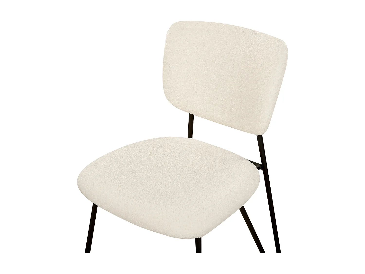 Lot de 2 chaises de salle à manger NELKO Bouclé Blanc cassé