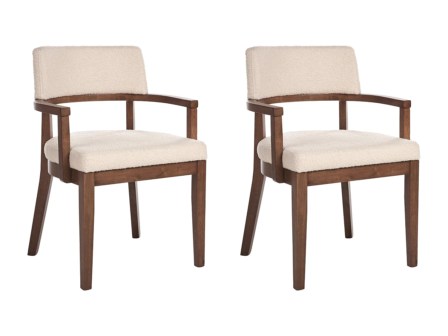 Conjunto de 2 cadeiras de jantar DALBO Bouclé Castanho escuro