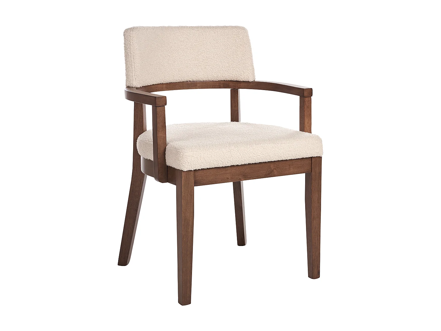 Lot de 2 chaises de salle à manger DALBO Bouclé Marron foncé/beige
