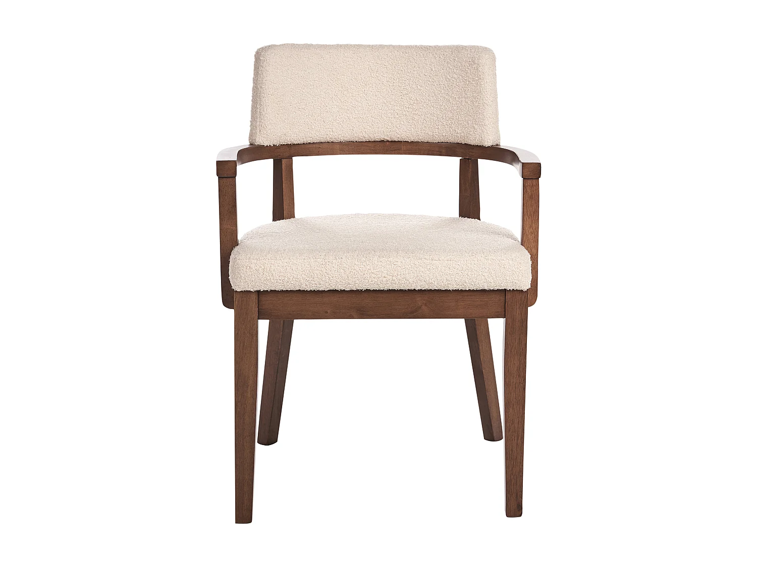 Lot de 2 chaises de salle à manger DALBO Bouclé Marron foncé/beige