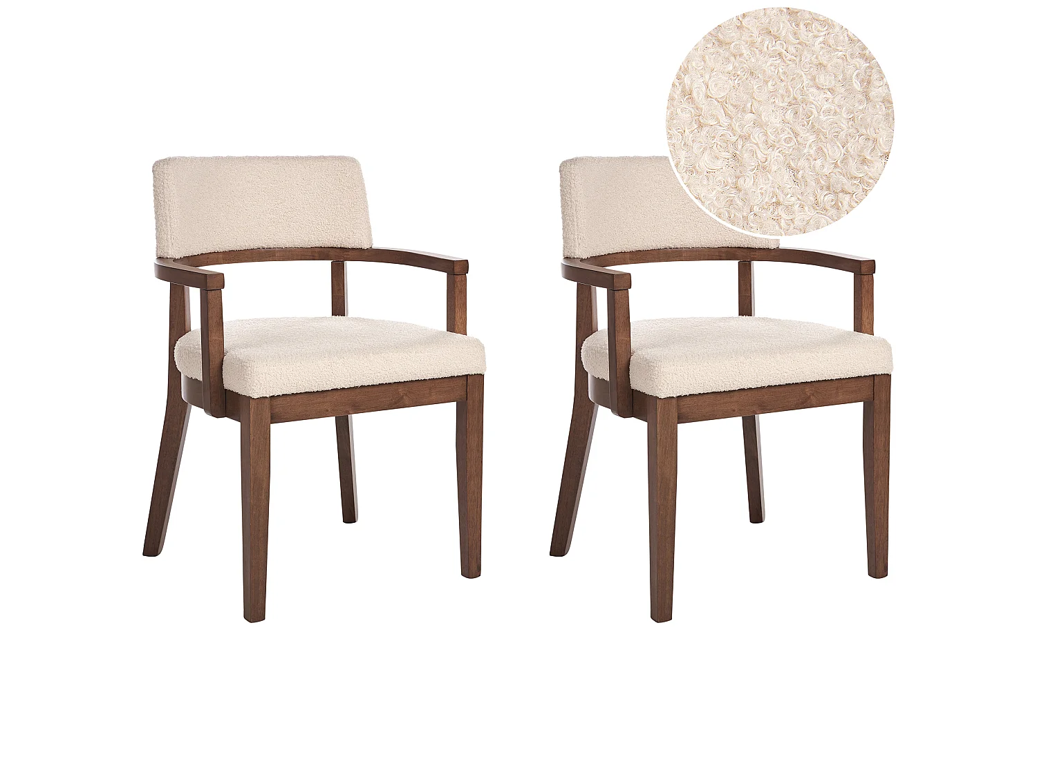Lot de 2 chaises de salle à manger DALBO Bouclé Marron foncé