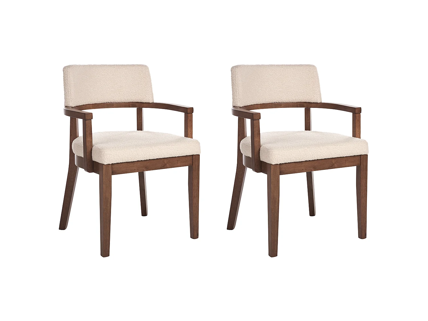 Lot de 2 chaises de salle à manger DALBO Bouclé Marron foncé