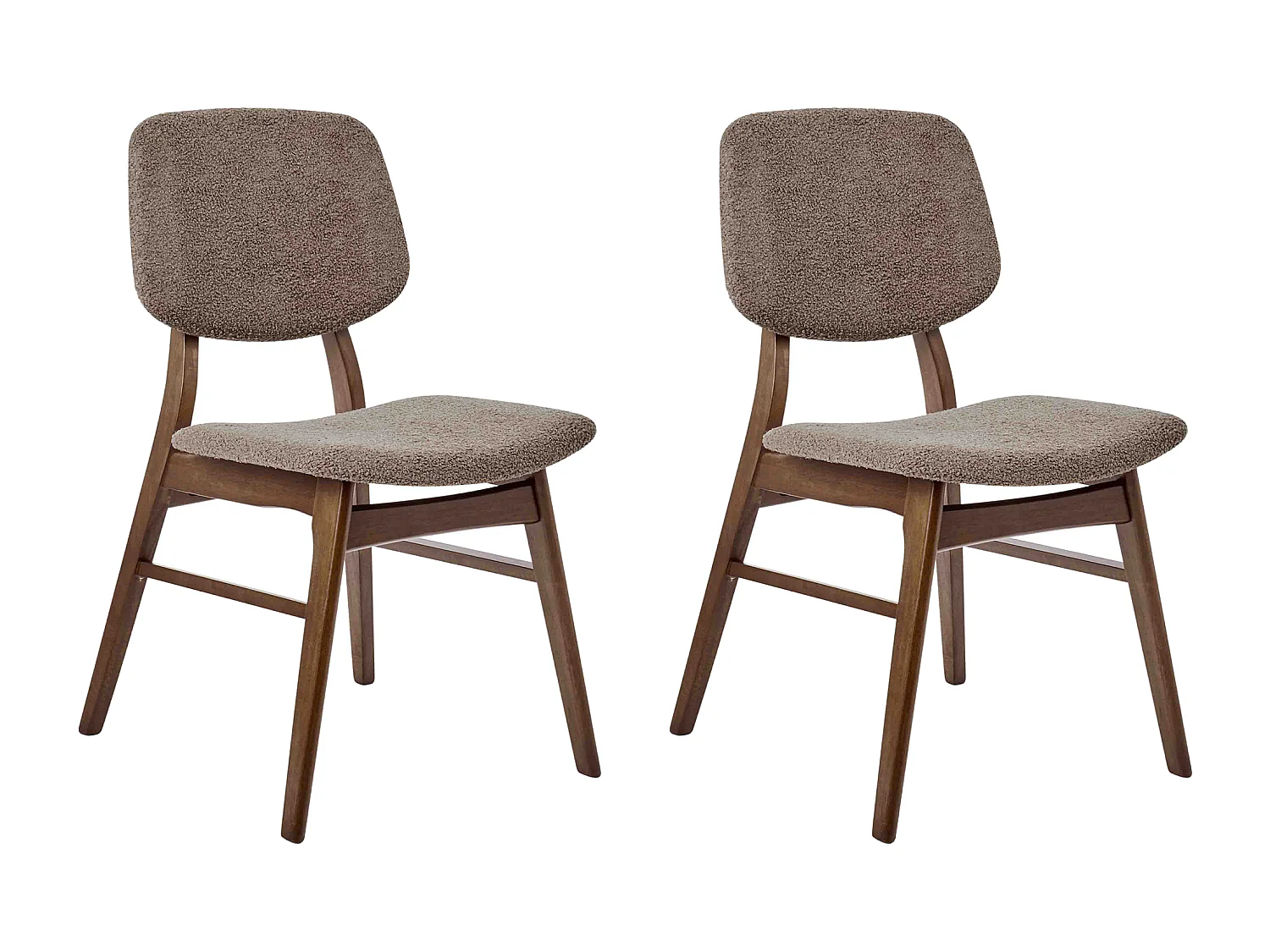 Lot de 2 chaises de salle à manger ELAINE Bois Marron foncé/taupe