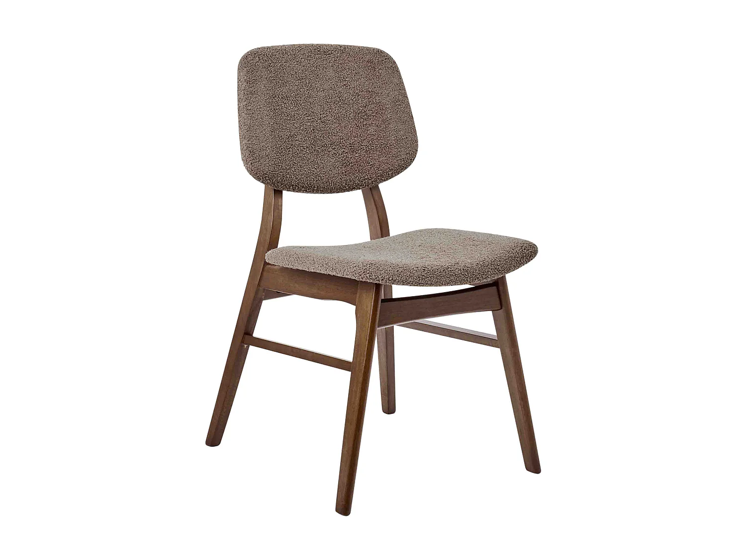 Lot de 2 chaises de salle à manger ELAINE Bois Marron foncé/taupe
