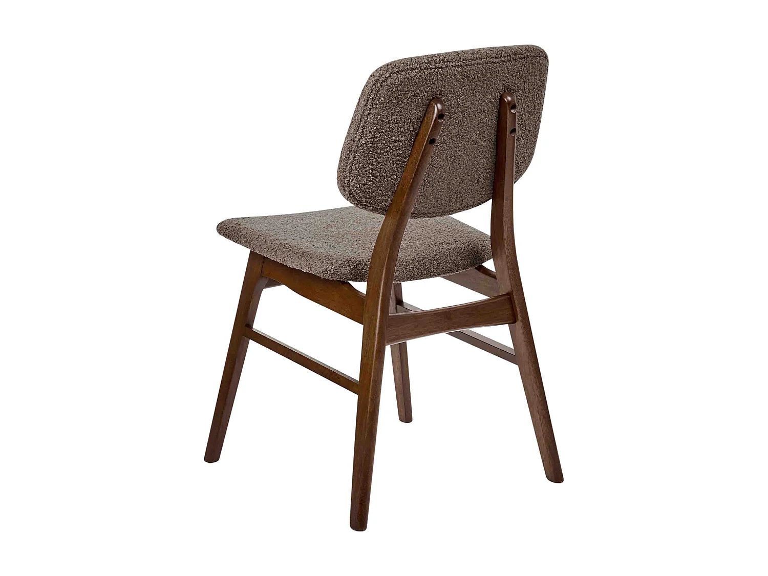 Lot de 2 chaises de salle à manger ELAINE Bois Marron foncé/taupe