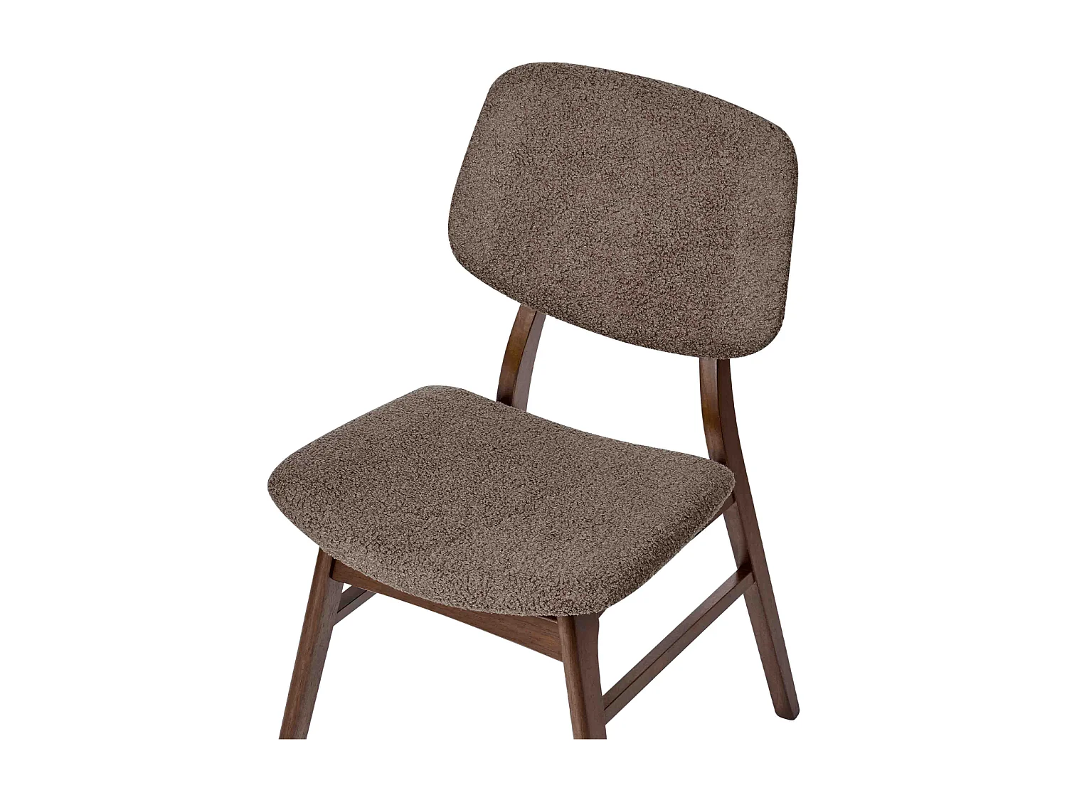 Lot de 2 chaises de salle à manger ELAINE Bois Marron foncé/taupe