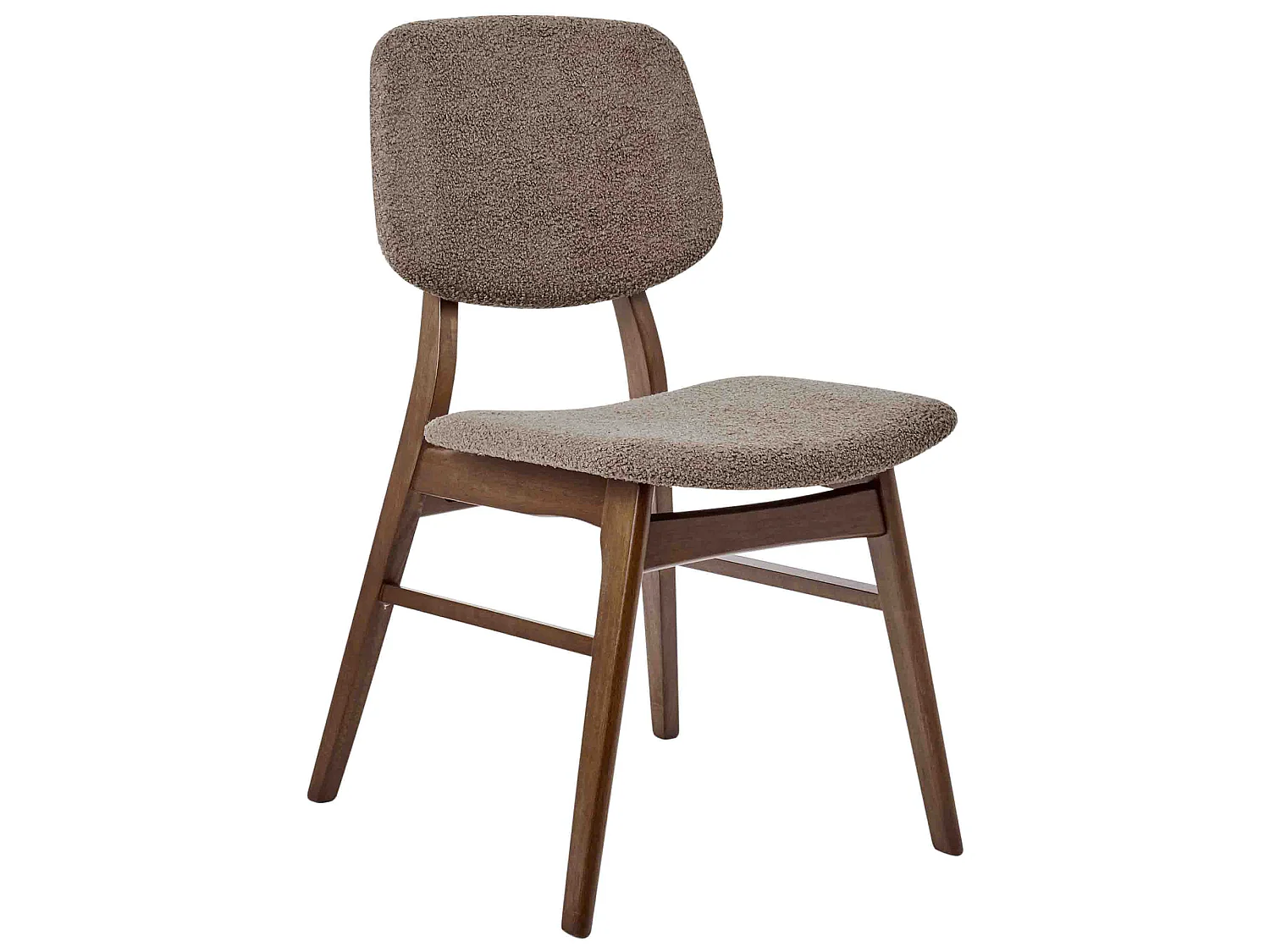 Set of 2 Dining Chairs ELAINE Boucle Dark Brown/ Taupe